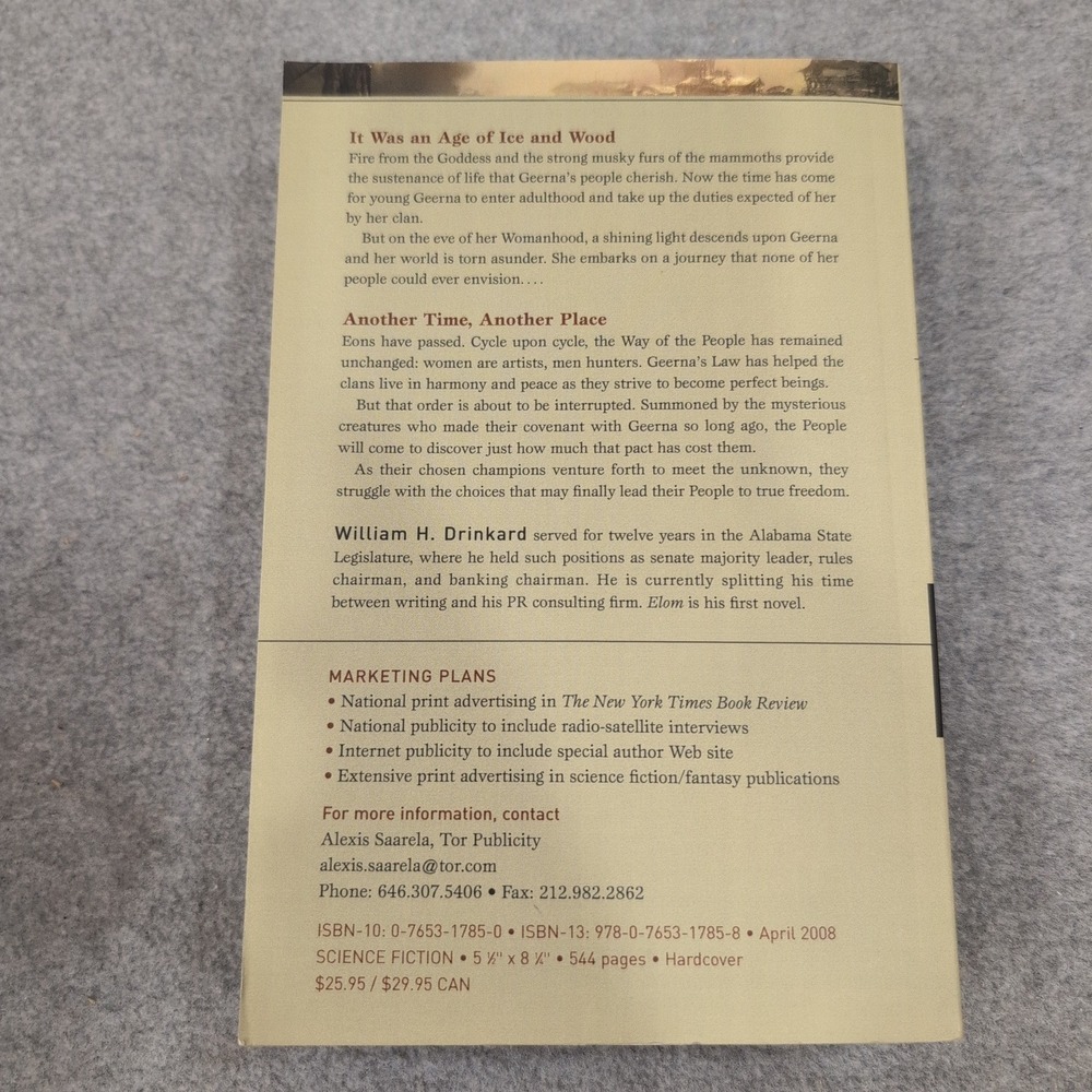 Elom Advance Reading Copy by William H Drinkard Science Fiction ARC - Picture 4 of 4